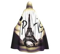 YQxwJL Tour Eiffel Amour Paris Imprimée Robe Carnaval Costume Cadeau pour Hommes Femmes Cape à Capuche Cape Médiévale Cape avec Capuche Outwear