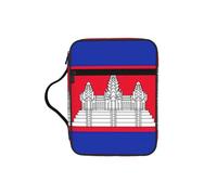 YQxwJL Trousse à crayons avec emplacements pour stylos - Étanche - Durable - Pour téléphone - Motif drapeau du Cambodge