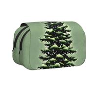 YQxwJL Trousse à crayons avec fermeture éclair - Grande capacité - Motif arbre à aiguilles de pin - Motif paysage d'hiver - Pour le bureau et la maison, Noir/blanc, One Size, Morden