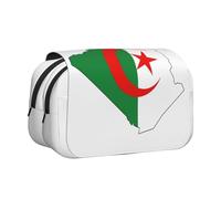 YQxwJL Trousse à crayons avec fermeture éclair - Grande capacité - Motif drapeau de l'Algérie - Pour le bureau et la maison