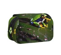 YQxwJL Trousse à crayons avec imprimé grenouilles d'arbre de la paix, grande capacité, portable, grande trousse à crayons avec fermeture éclair pour le bureau et la maison