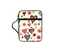 YQxwJL Trousse à crayons avec motif cœur coloré imprimé bible avec emplacements pour stylos, étanche, sac à cosmétiques, sac à main, sac fourre-tout pour téléphone portable