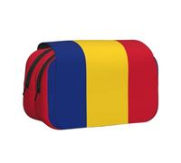 YQxwJL Trousse à crayons avec motif drapeau de la Roumanie - Grande capacité - Portable - Avec fermeture éclair - Pour le bureau et la maison