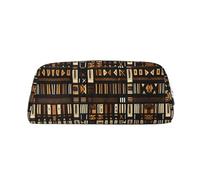 YQxwJL Trousse à crayons de grande capacité avec fermeture éclair - En cuir durable - Imprimé tribal africain - Pour le bureau, les voyages