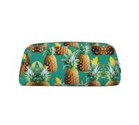YQxwJL Trousse à crayons de grande capacité avec fermeture éclair - En cuir durable - Motif ananas tropical hawaïen - Pour le bureau, les voyages