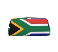YQxwJL Trousse à crayons de grande capacité avec fermeture éclair - En cuir durable - Motif drapeau de l'Afrique du Sud - Pour le bureau, les voyages