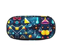 YQxwJL Trousse à crayons de grande capacité avec impression scientifique abstraite, chimie, couleur noire, trousse à crayons pour le bureau et l'université
