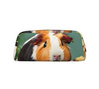 YQxwJL Trousse à crayons de grande capacité avec imprimé cochon d'Inde, trousse à crayons avec fermeture éclair, sac en cuir durable pour le bureau, les voyages, or, Talla única, Sac de transport