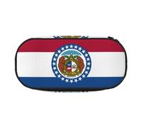 YQxwJL Trousse à crayons de grande capacité avec imprimé drapeau de l'État du Missouri - Noir