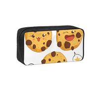 YQxwJL Trousse à crayons de grande capacité résistante à l'usure avec imprimé biscuits aux pépites de chocolat pour le bureau et le maquillage