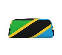 YQxwJL Trousse à crayons grande capacité avec fermeture éclair - En cuir durable - Motif drapeau de la Tanzanie - Pour le bureau, les voyages