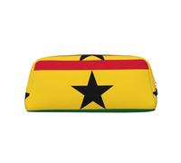 YQxwJL Trousse à crayons grande capacité avec fermeture éclair - En cuir durable - Motif drapeau du Ghana - Pour le bureau, les voyages