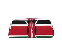 YQxwJL Trousse à crayons grande capacité avec fermeture éclair - En cuir durable - Motif drapeau du Kenya - Pour le bureau, les voyages