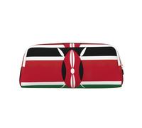 YQxwJL Trousse à crayons grande capacité avec fermeture éclair - En cuir durable - Motif drapeau du Kenya - Pour le bureau, les voyages