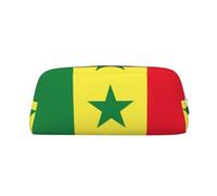 YQxwJL Trousse à crayons grande capacité avec fermeture éclair - En cuir durable - Motif drapeau du Sénégal - Pour le bureau, les voyages