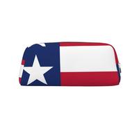 YQxwJL Trousse à crayons grande capacité avec fermeture éclair - En cuir durable - Motif drapeau du Texas - Pour le bureau, les voyages, Argent, One Size, Sac
