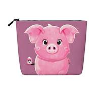 YQxwJL Trousse de maquillage avec fermeture éclair - Motif cochon - Rose, noir, One Size