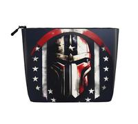 YQxwJL Trousse de maquillage avec fermeture éclair - Motif drapeau américain - Motif drapeau américain - Trousse de toilette de voyage, noir, One Size