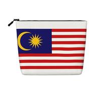 YQxwJL Trousse de maquillage avec fermeture éclair Motif drapeau de la Malaisie, noir, One Size