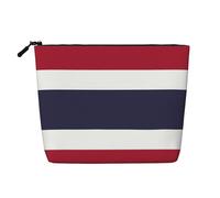 YQxwJL Trousse de maquillage avec fermeture éclair Motif drapeau de la Thaïlande, noir, One Size