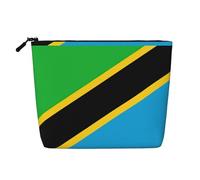 YQxwJL Trousse de maquillage avec fermeture éclair Motif drapeau de Tanzanie, noir, One Size