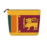 YQxwJL Trousse de maquillage avec fermeture éclair Motif drapeau du Sri Lanka, noir, One Size