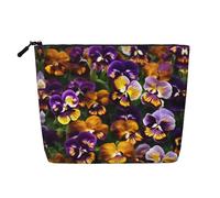 YQxwJL Trousse de maquillage avec fermeture éclair - Motif pensée - Avec impression parfaite - Jolie trousse de toilette de voyage, noir, One Size