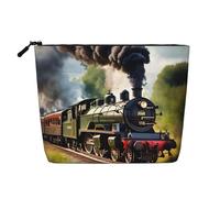 YQxwJL Trousse de maquillage avec fermeture éclair Motif petit train à vapeur, noir, One Size