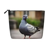 YQxwJL Trousse de maquillage avec fermeture éclair - Motif pigeon gris, noir, One Size