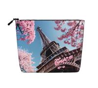YQxwJL Trousse de maquillage avec fermeture éclair Motif Tour Eiffel de Paris, noir, One Size