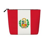 YQxwJL Trousse de maquillage avec motif drapeau du Pérou, organisateur de trousse de maquillage avec fermeture éclair, jolies pochettes de maquillage de voyage Szie Trousse de toilette, noir, One Size