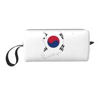 YQxwJL Trousse de maquillage de voyage avec drapeau de la République de Corée - Cadeau pour femme - Portable - Pour mère, sœur, blanc, One Size