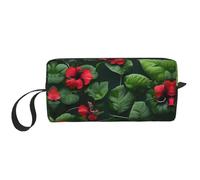 YQxwJL Trousse de maquillage de voyage avec feuilles de végétation avec imprimé fleurs d'hibiscus, cadeau pour femme, trousse de maquillage portable pour femme, mère, sœur, blanc, One Size