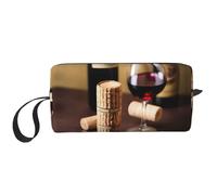 YQxwJL Trousse de maquillage de voyage avec imprimé liège de vin, cadeau pour femme, trousse de maquillage portable pour femme, mère, sœur, blanc, One Size