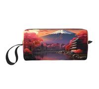 YQxwJL Trousse de maquillage de voyage avec imprimé paysage du Japon Mount Fuji - Cadeau pour femme - Trousse de maquillage portable pour femme, mère, sœur, blanc, One Size