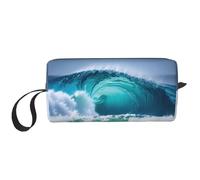 YQxwJL Trousse de maquillage de voyage avec imprimé vagues de l'océan - Cadeau pour femme - Trousse de maquillage portable pour femme, mère, sœur, blanc, One Size