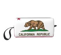 YQxwJL Trousse de maquillage portable avec imprimé drapeau de l'État de Californie, cadeau pour femme, mère, sœur, blanc, One Size