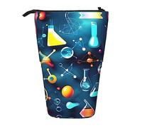 YQxwJL Trousse télescopique avec impression de chimie scientifique abstraite - Trousse à crayons pop-up - Trousse mignonne pour adultes, Noir , Talla única, Imprimé tendance