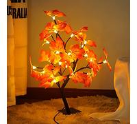 YQYAZL Lumières LED en forme d'érable artificiel, décorations de Thanksgiving, lampe de table en forme de feuille d'érable pour la récolte d'automne, décoration de fête