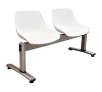 Yqyc Banc de Salle D'attente 2 Places, 118x78x50cm, Charge Maximale 300kg, Plastique, Structure Métallique, Idéal pour Les Stades et Aéroports(White)