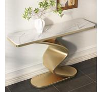 Yqyc Meuble D'entrée, Table Console, Idéale pour Le Couloir, Le Salon, L'entrée, Le Hall et Le Bureau Grâce à Ses Pieds Robustes(Gold,120x80x30cm/47x31x11in)