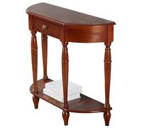 Yqyc Table Console avec Tiroirs pour Entrée, Design Demi-Cercle, Supporte 50 Kg, Idéale pour Le Couloir et Le Salon, Bois Massif(Red,100x80x30cm/39x31x11in)