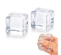 YQYCE Lot de 2 cubes de glace Squishy, Squishy XXL, cubes transparents pour la détente