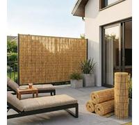 YQYHNB Canisse en Roseau Naturel Brise Vue Jardin Extérieur, Palissade Protection Intimité, Cache Vue Balcon, Pare Vue Terrasse, Paillasse Pergola, Brise Vue Bois Naturel(Brun,0.30 m H x 4.57 m L)