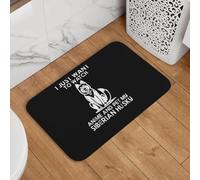 YQZQJEXW Je Veux Juste Regarder Un Animal de Compagnie animé Husky sibérien Amoureux des Chiens paillassons élégants Tapis de Bain Tapis Doux