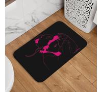 YQZQJEXW Lain I Am Falling Text Magenta Paillassons élégants Tapis de Bain Tapis Coussin