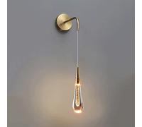 YQZQXWA Applique Murale en Cristal en Forme de Larme, Applique Murale de Chevet en Forme de Goutte d'eau, Applique Murale LED Moderne 5 W, Appliques murales en métal galvanisé, luminaire décoratif de