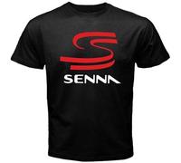 YR F-1 Legend Ayrton Senna Racing Logo Men's Black T-Shirt Black L
