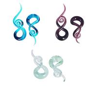 Yr Fashion Sourcingmap Lot de 6 écarteurs d'oreille en spirale Bleu 1,4 cm