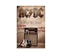 YRAEYWAER AC DC (4) Affiches décoratives murales modernes pour salon, chambre à coucher, salon - Décoration murale moderne - 50 x 75 cm - Sans cadre